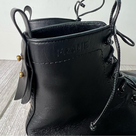 Frame Le Boston Leather High Top Espadrilles Booties - Picture 6 of 8